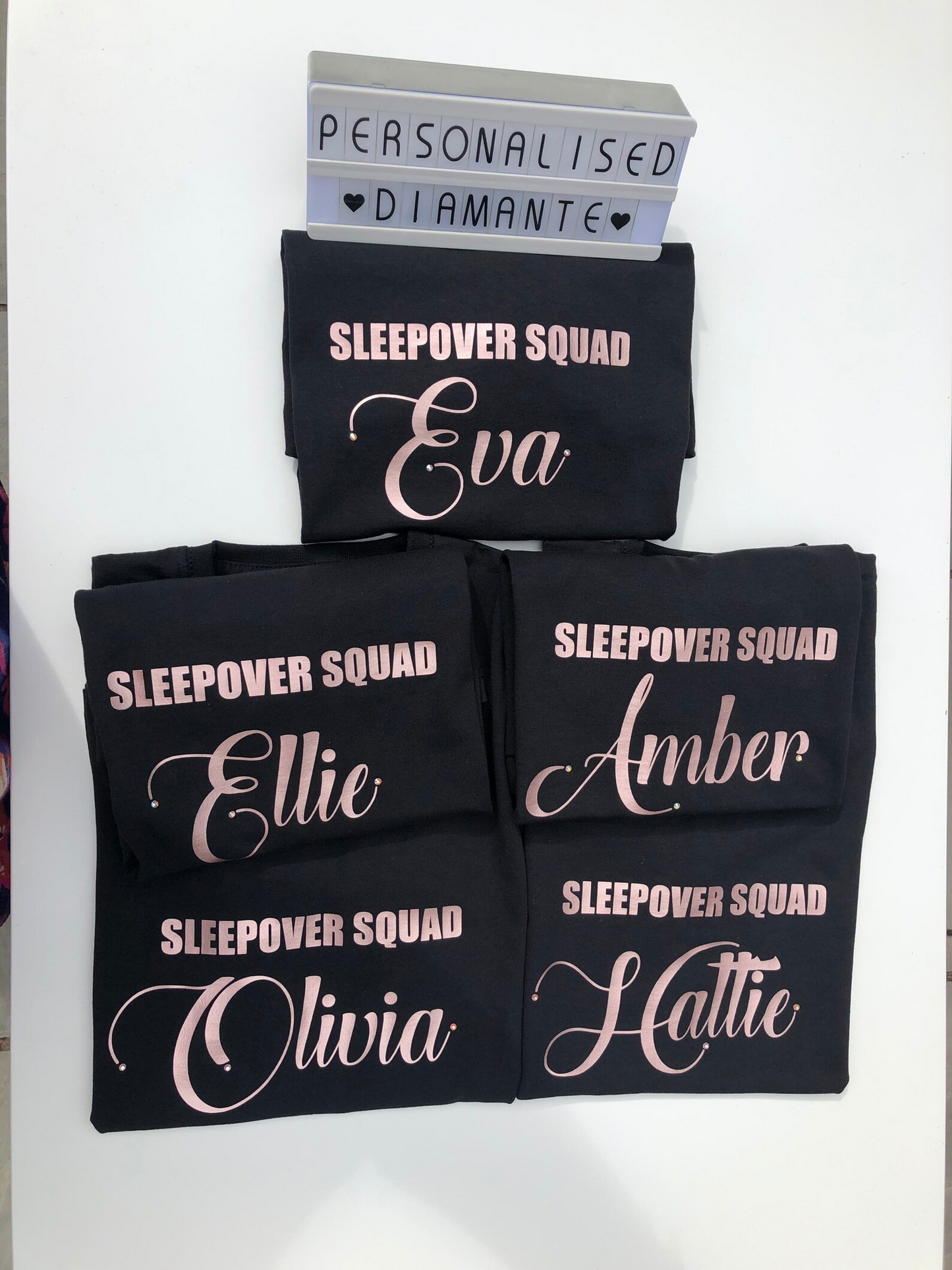 Sleepover Squad, Birthday Girl, Personalised t-shirt