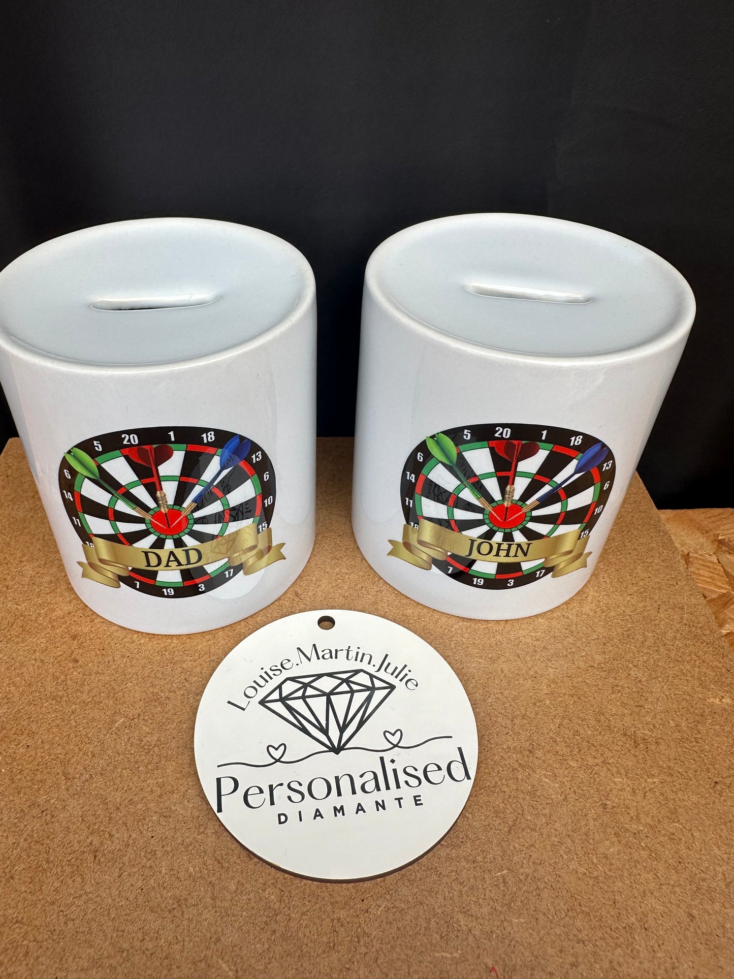 Darts money box personalised Ceramic