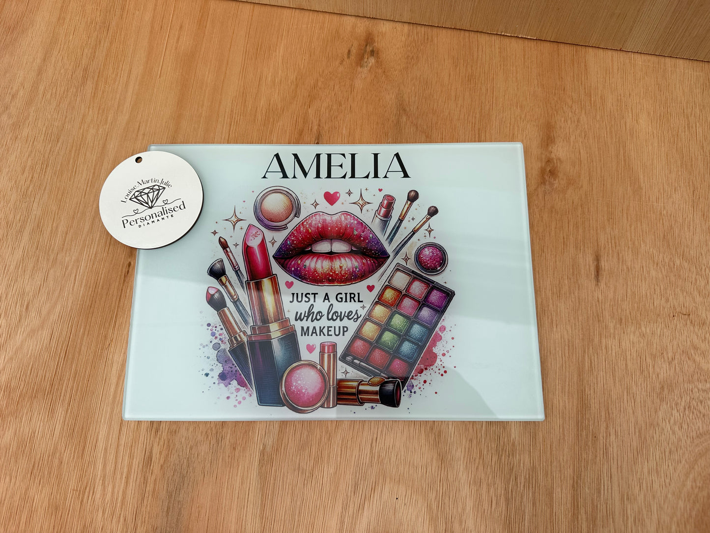 Personalised make up design glass board