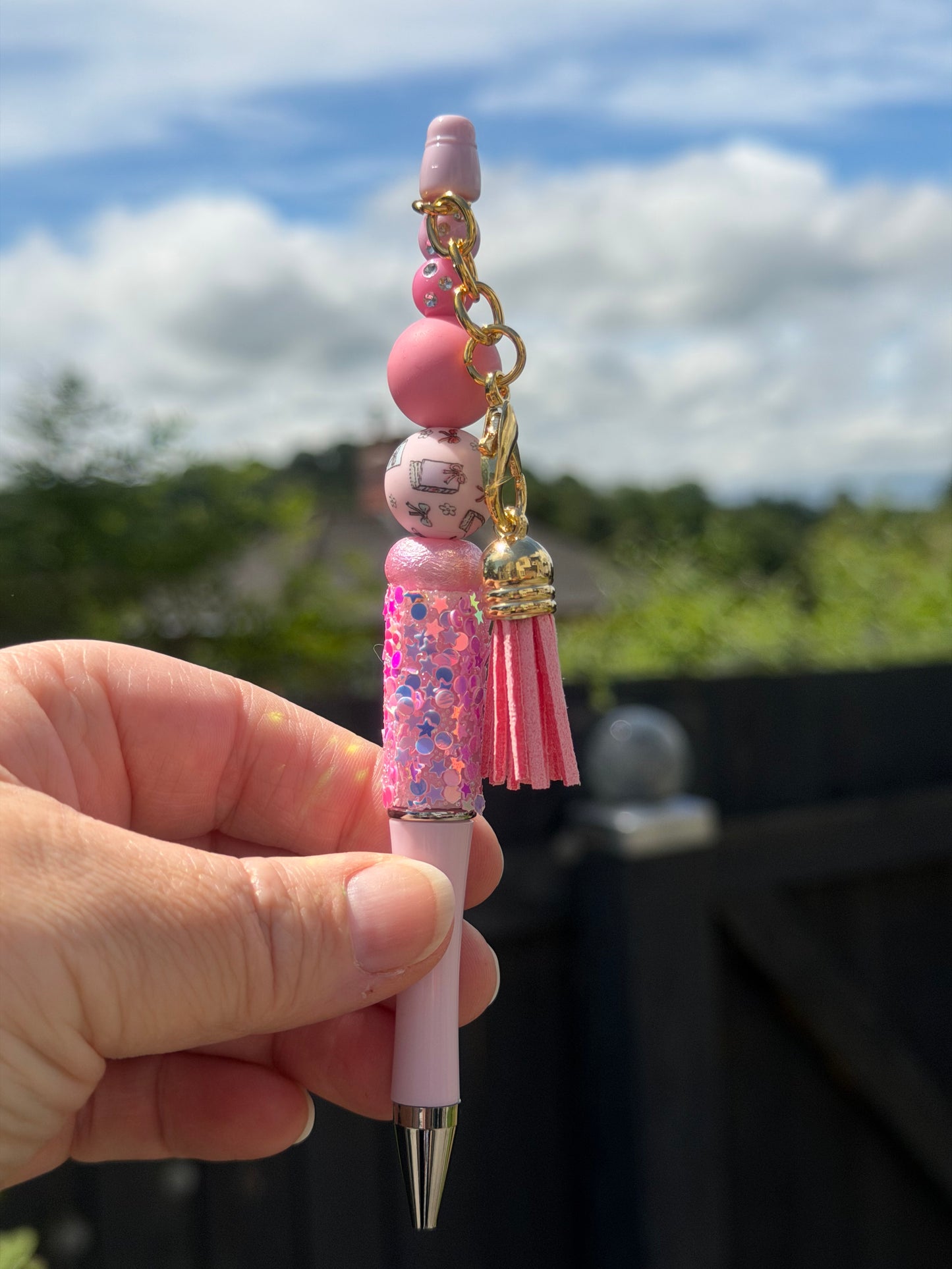 Teacher pink ball Bead pen