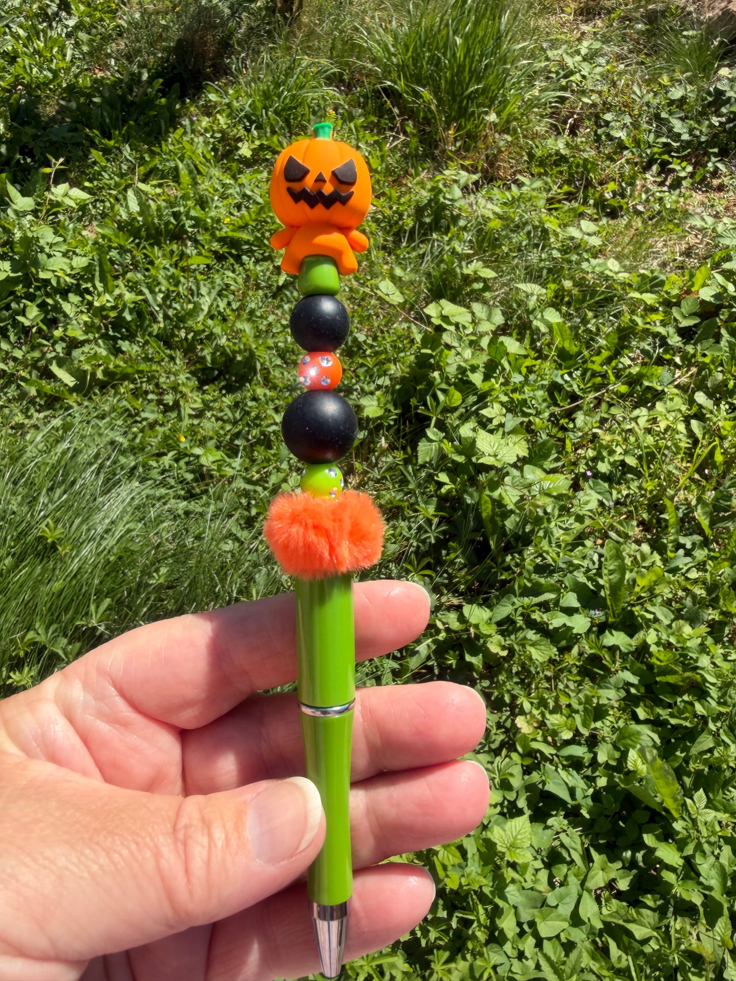 Halloween pumpkin bead pen