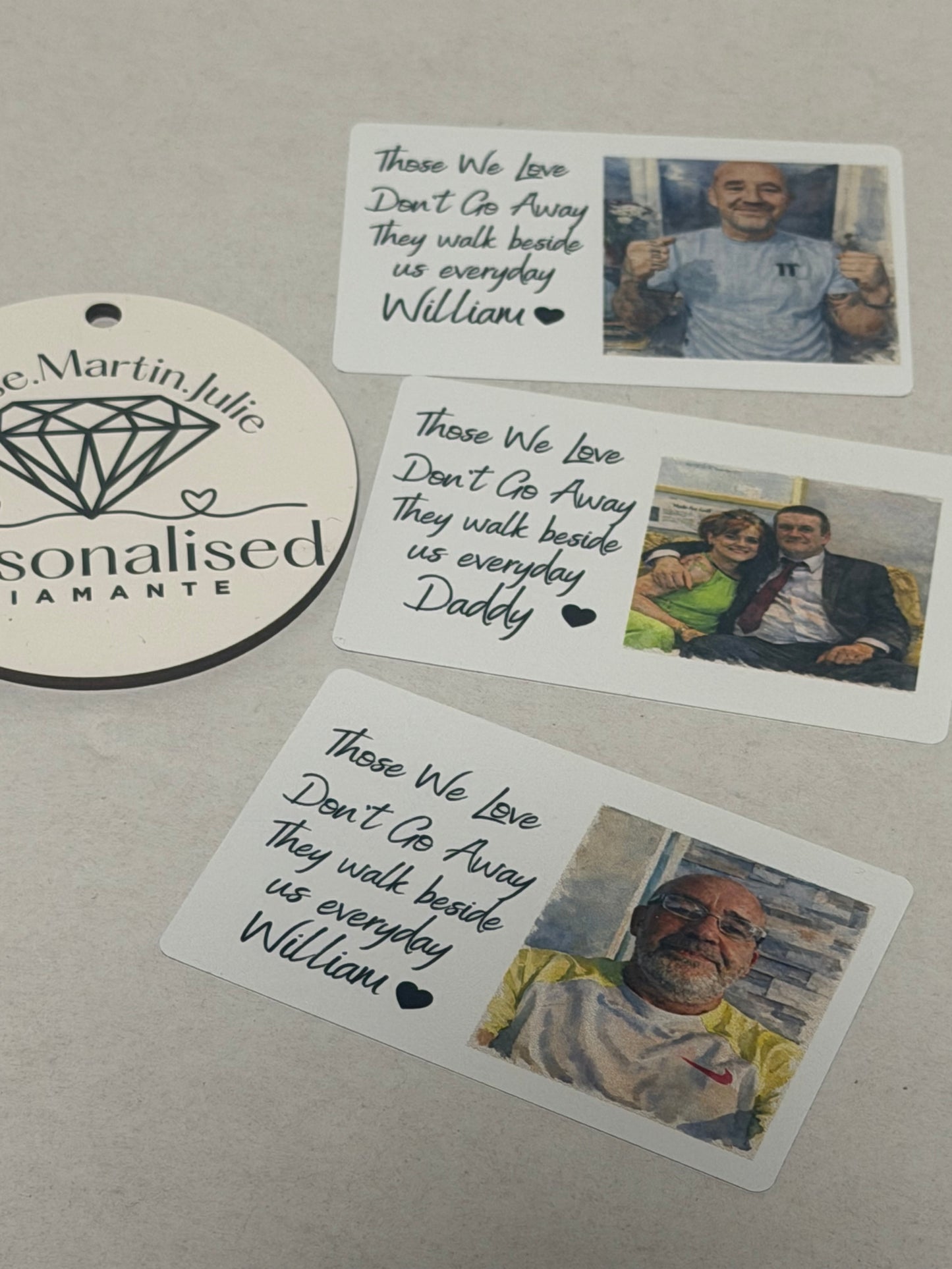 Memorial memory wallet card personalised with a photo Metal Wallet Card Purse Card Keepsake Bereavement Gift