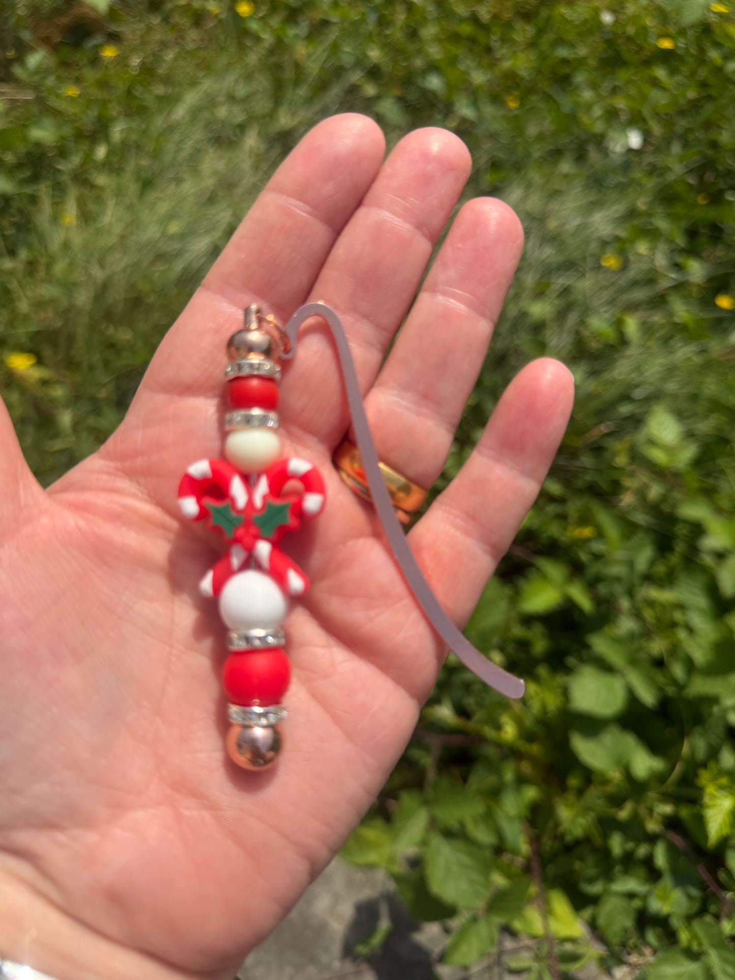 Christmas Beaded bookmark candy cane