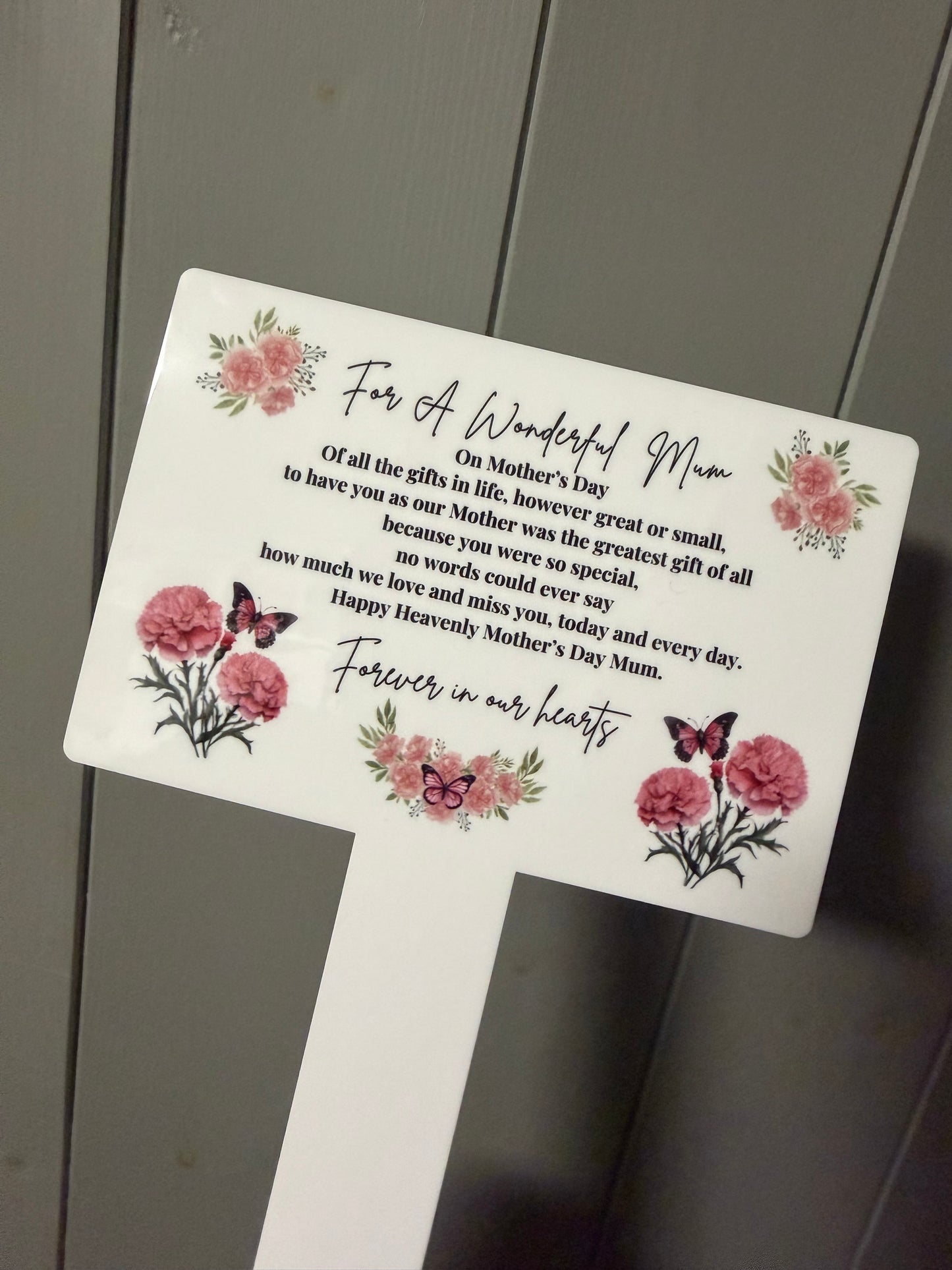 Personalised Mothers day Memorial Grave Marker, Plaque , remembrance gift mum ,Nan, Auntie,
