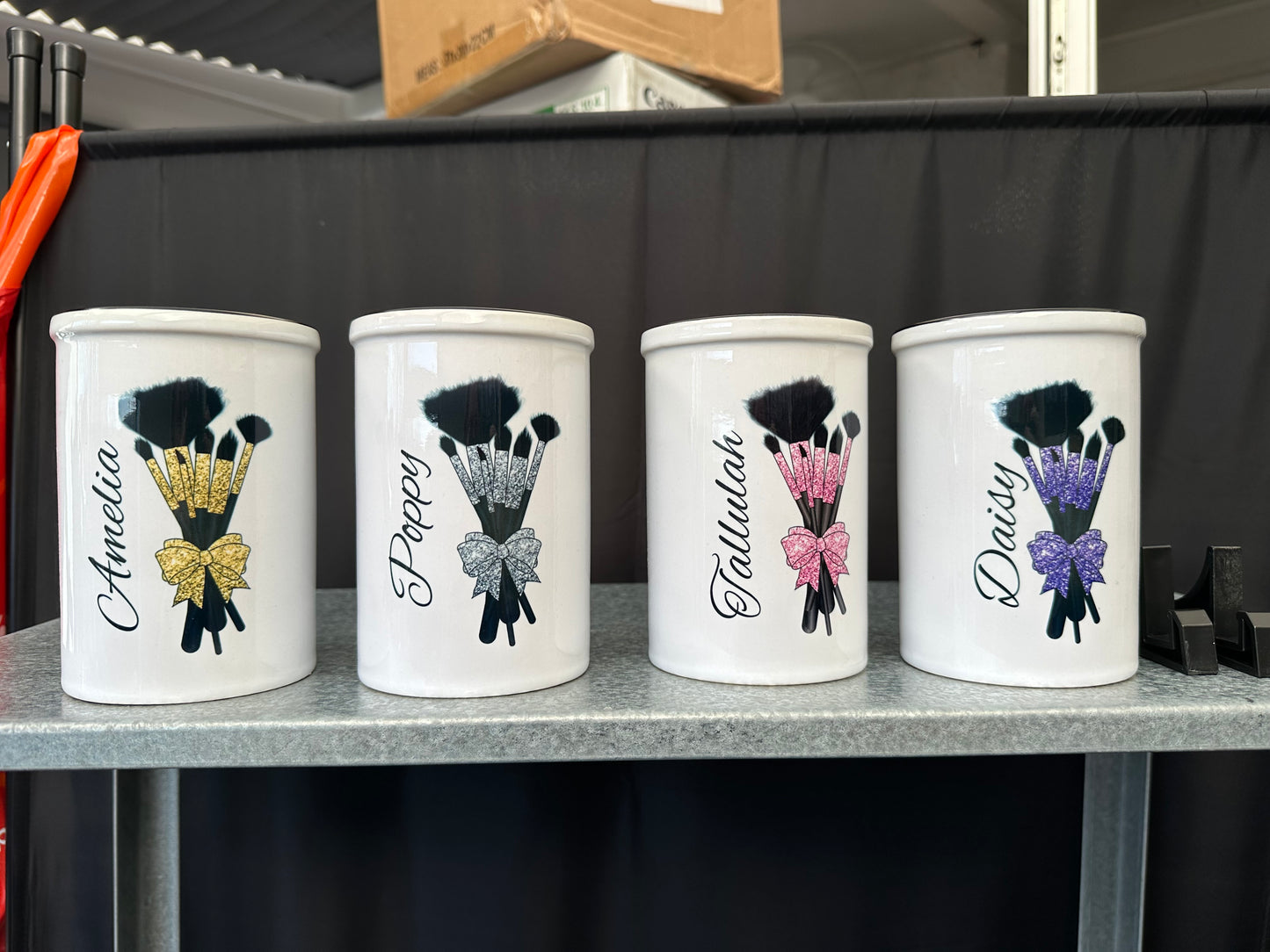 Makeup Brush ceramic pot, personalised makeup brush holder