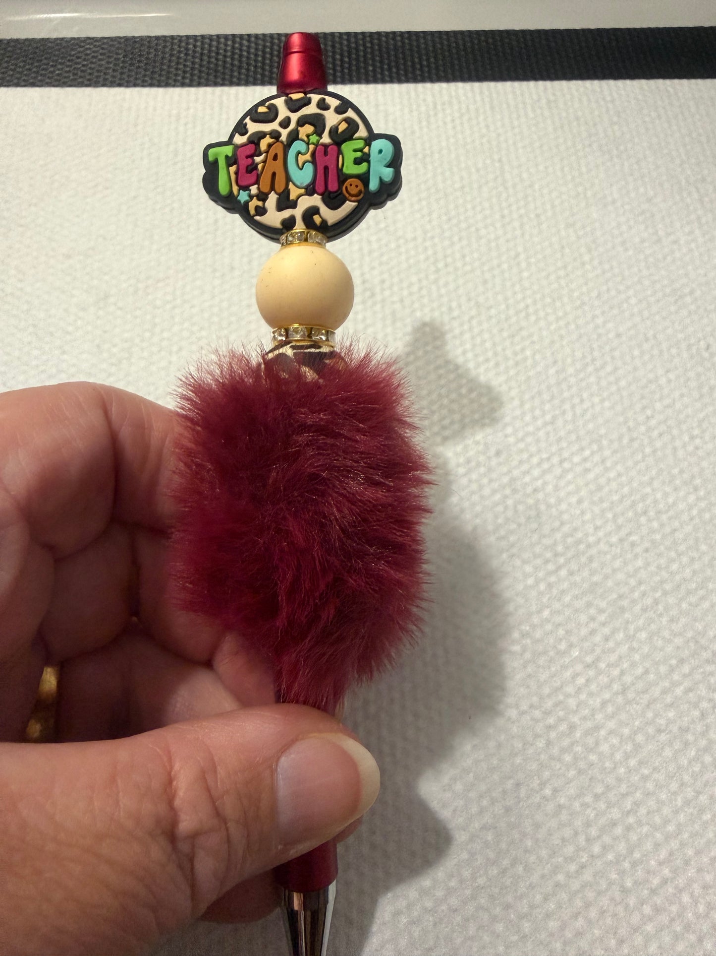 Teacher fluffy Bead pen