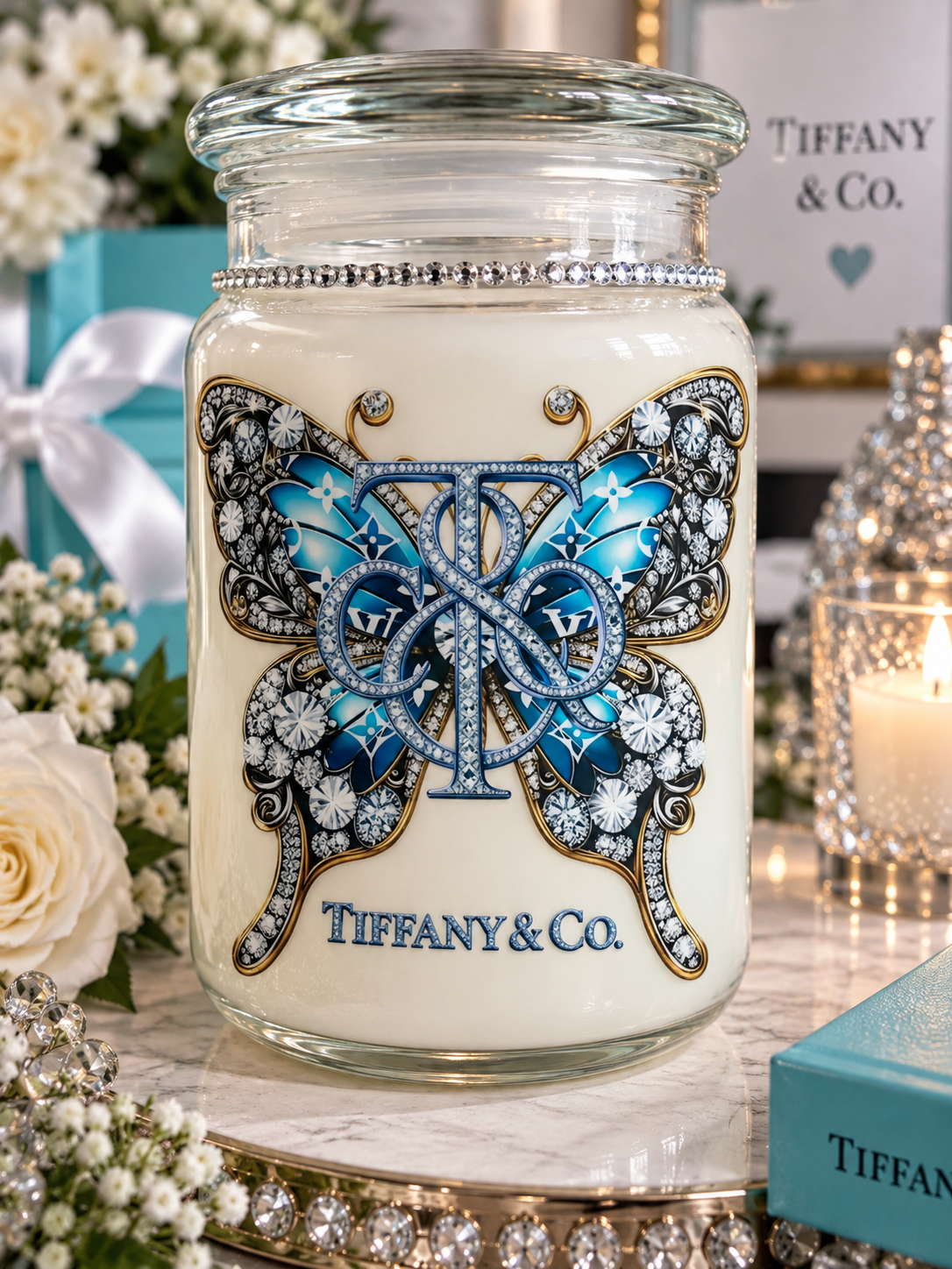 Tiffany and co butterfly Candle