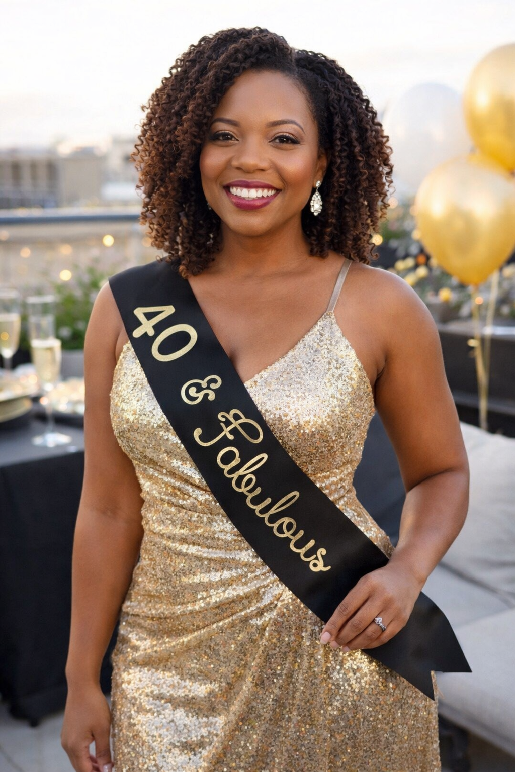 Personalised 40th Birthday Sash, "40 & Celebratory"