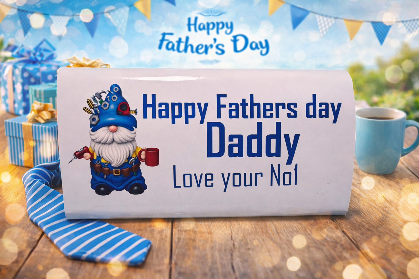 Personalised Happy Fathers day chocolate bar wrapper