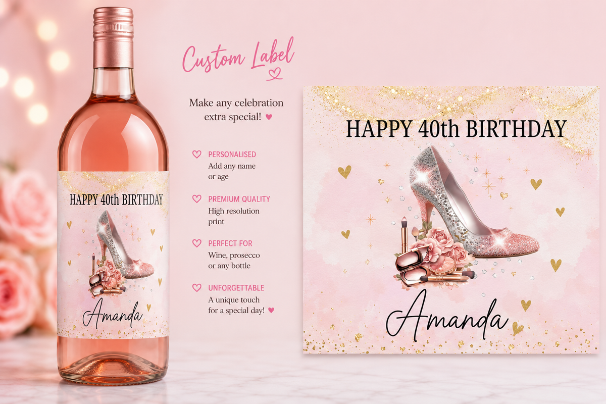 Personalised Birthday Bottle sticker label