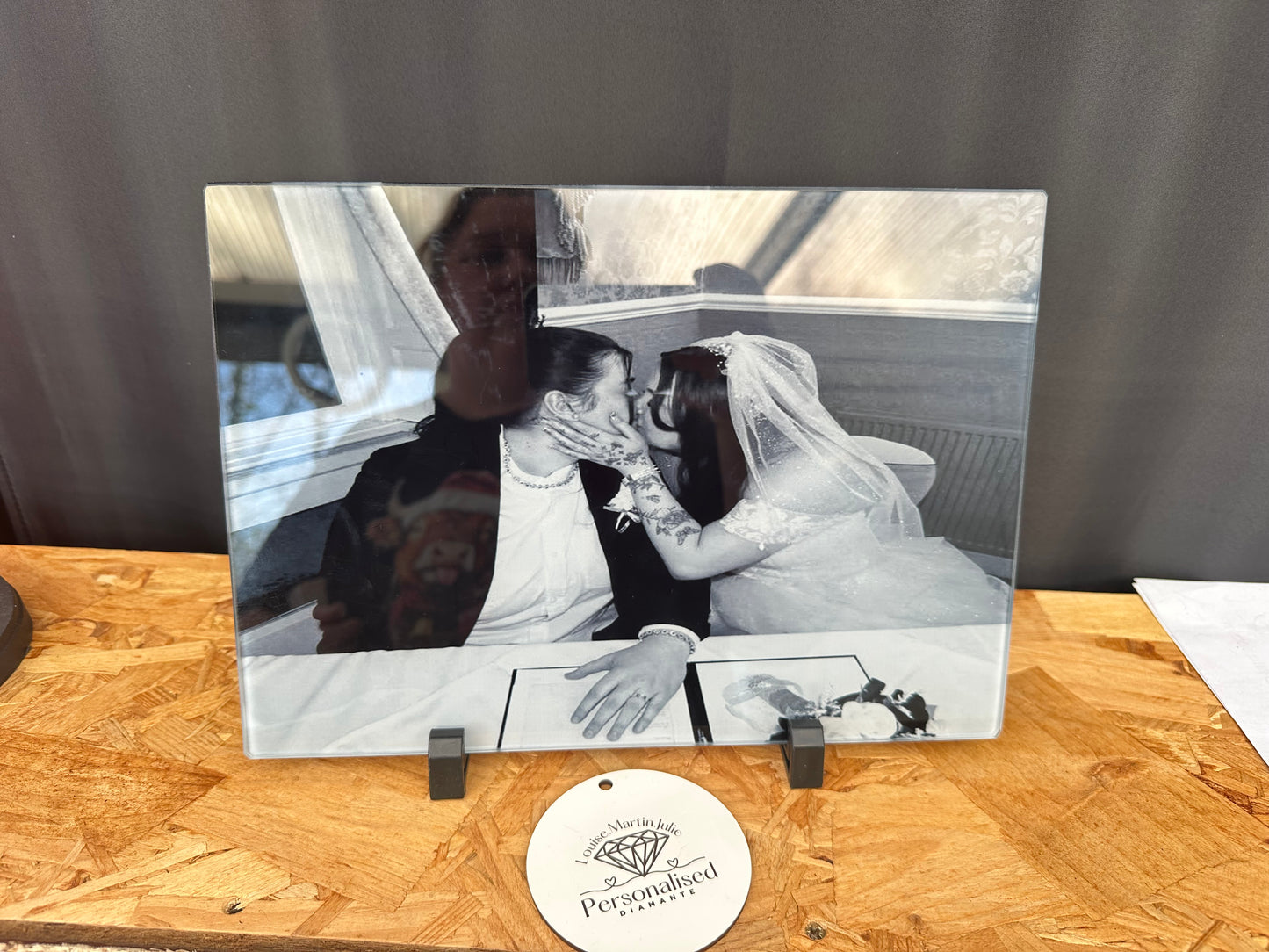 Add your own image glass chopping board