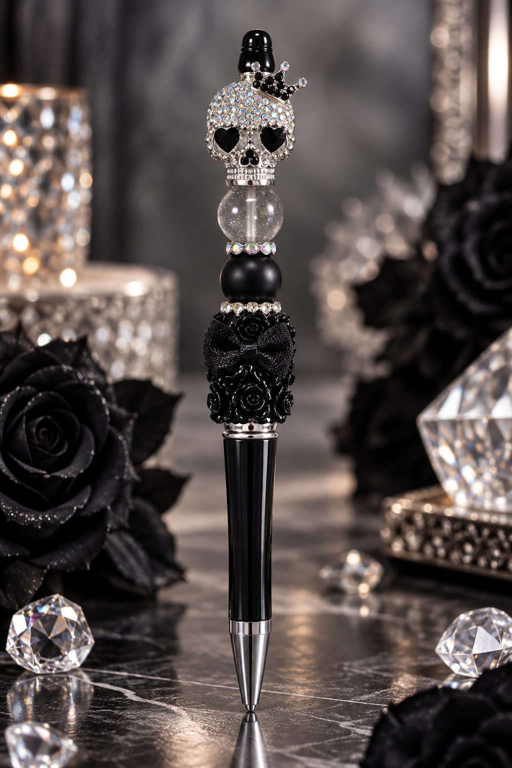 Black and silver Skull pen