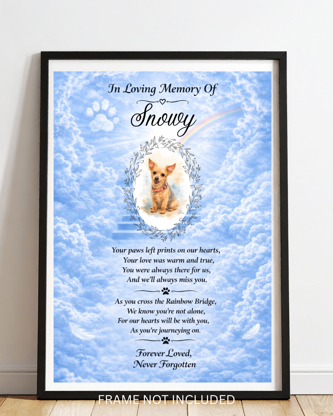 Memorial Pet A4 print Personalised blue