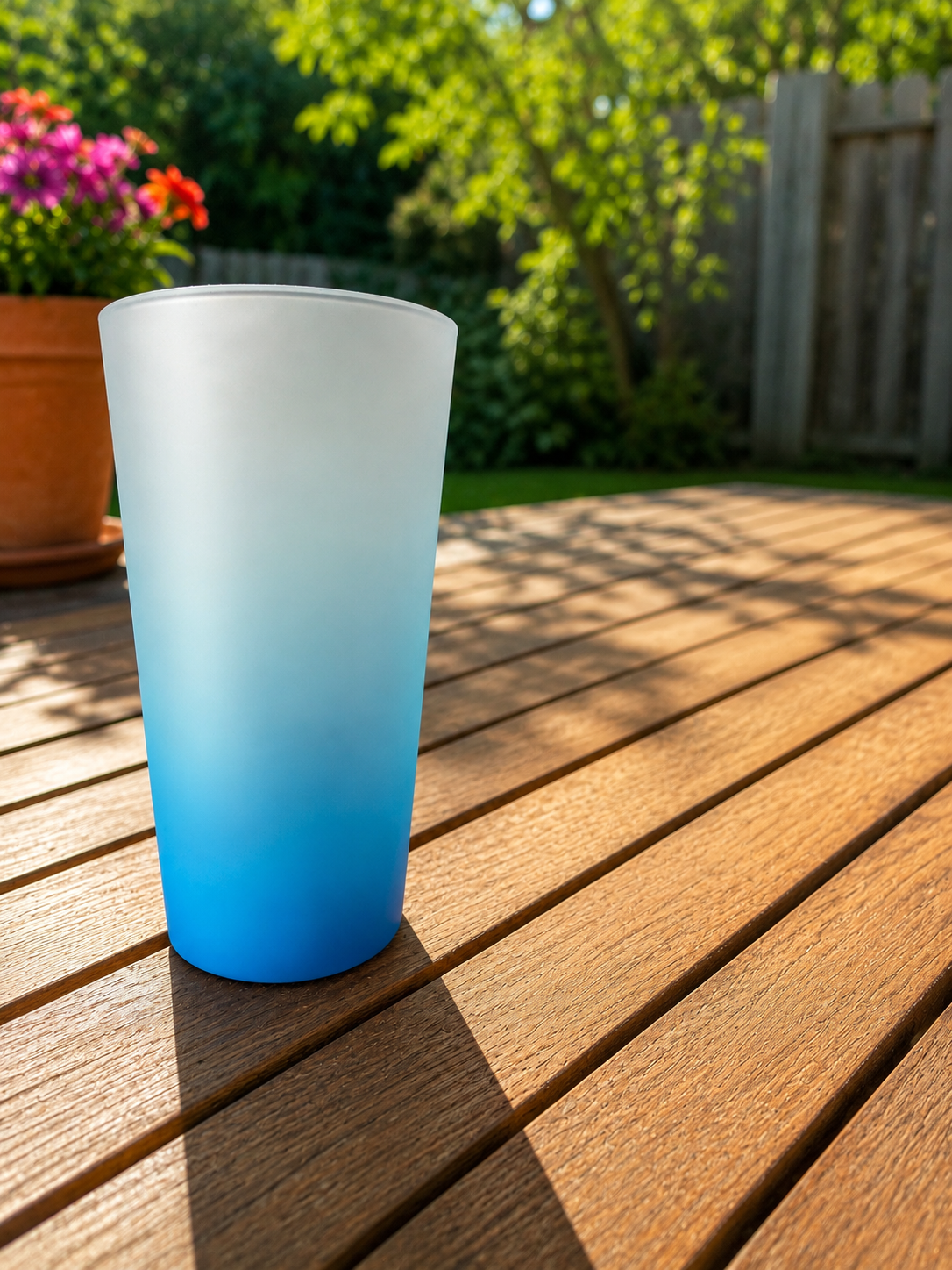 Blue ombre 17oz Glass