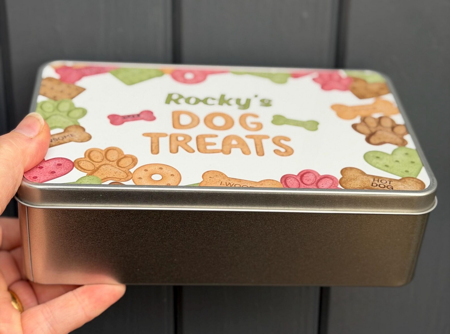 Personalised dog treats tin Custom Pet Treat Storage with Dog’s Name | Airtight Biscuit Tin | Pet Gift