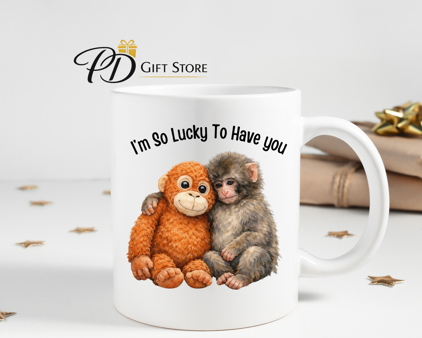 Punch monkey mug and Card mothers day gift