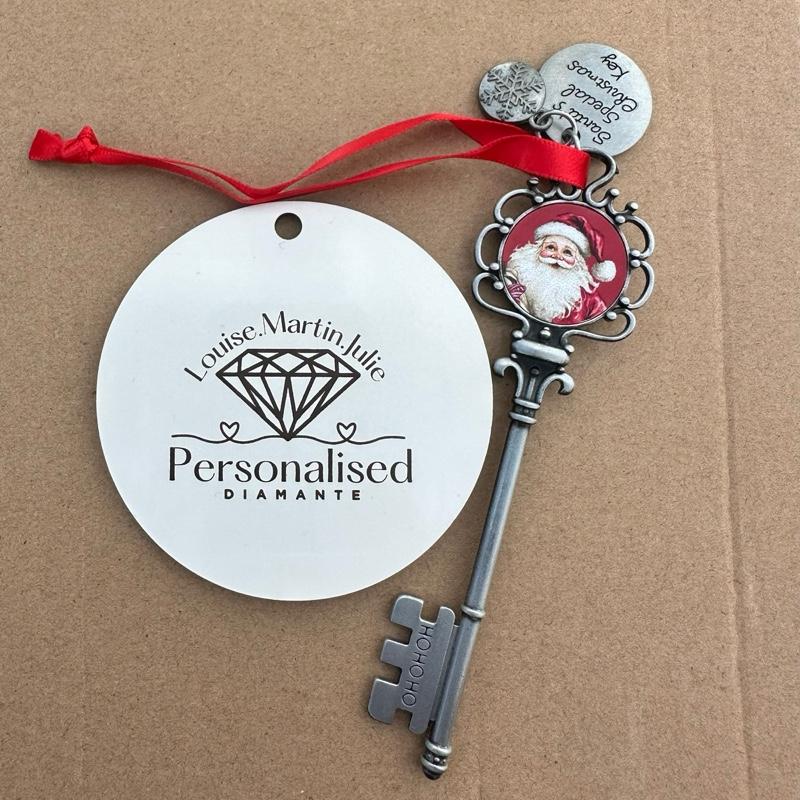 Santa's Special Christmas Key personalised with a photo to each side