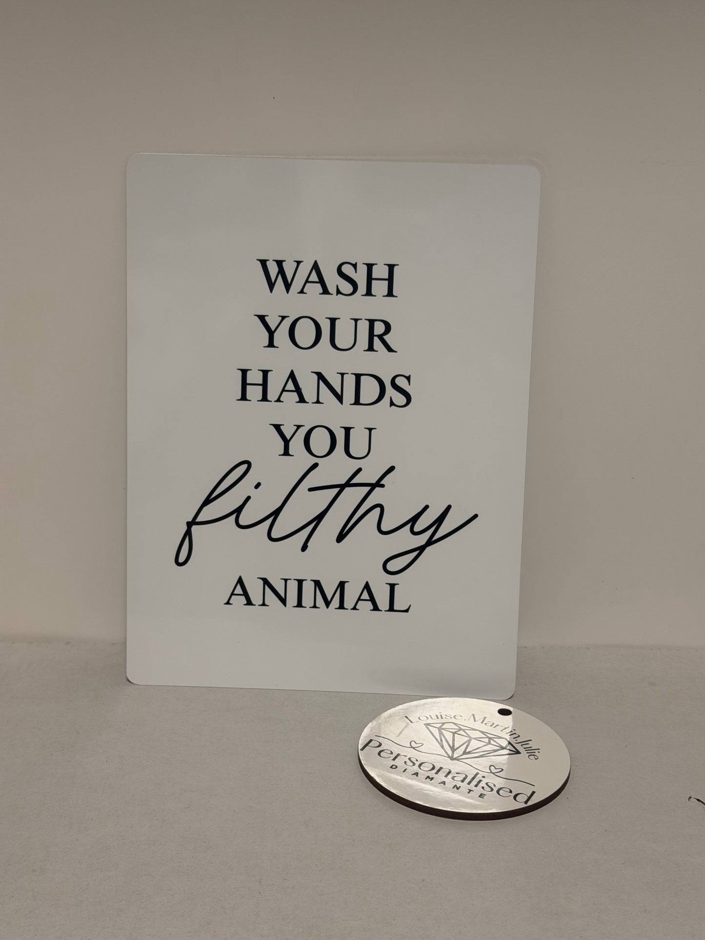 Wash your hand aluminium 6x8 inches sign