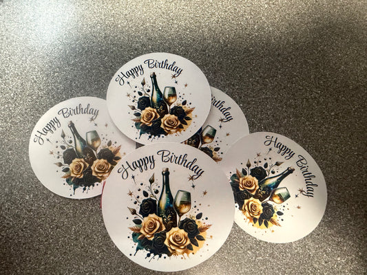 Birthday stickers any age can be added