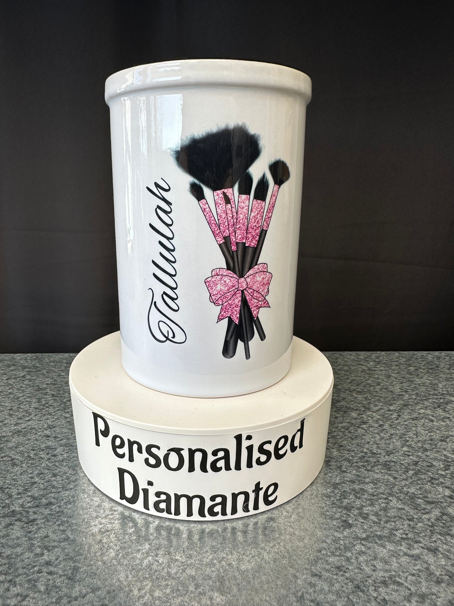Makeup Brush ceramic pot, personalised makeup brush holder
