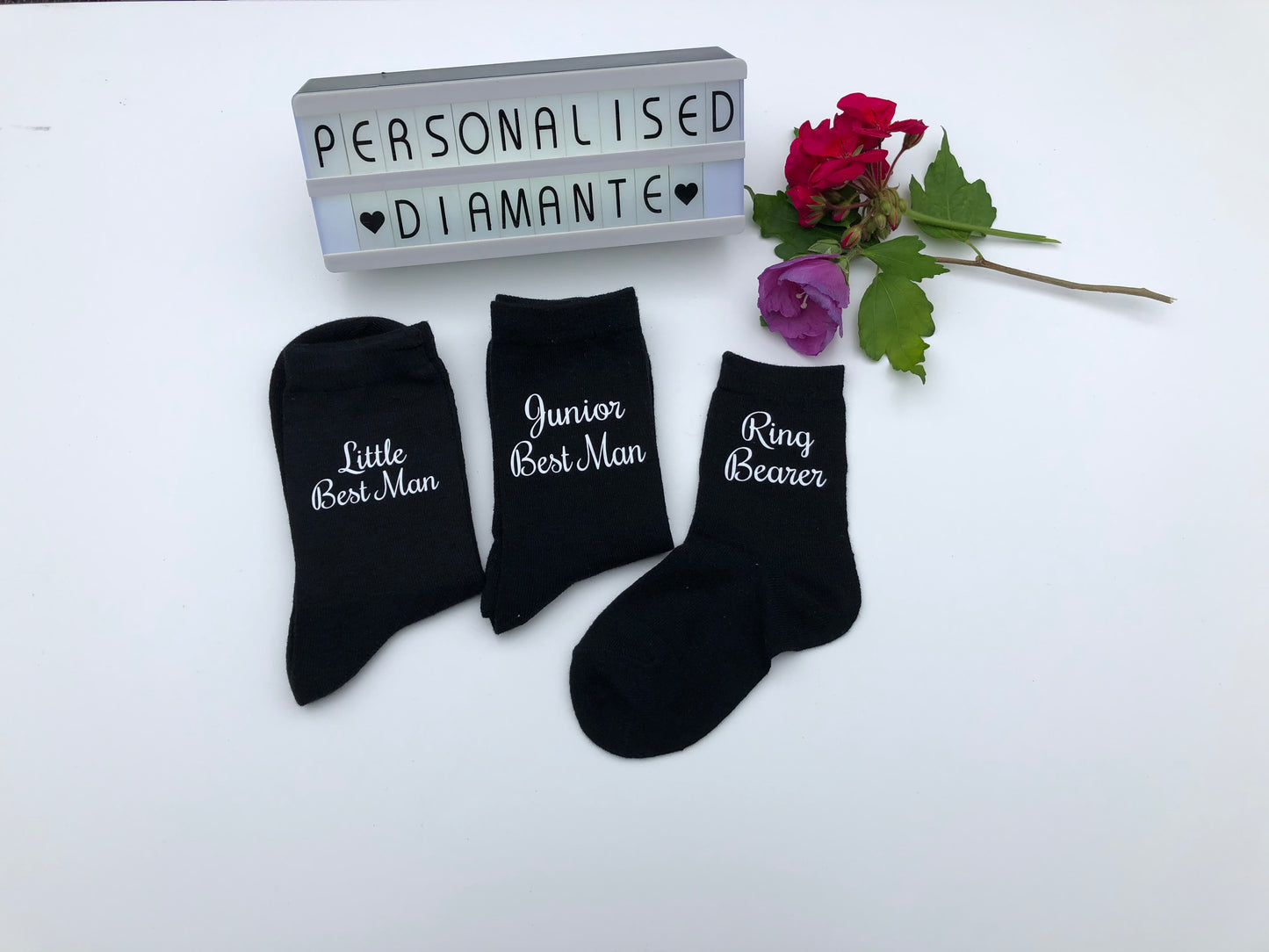 Kids wedding socks Page Boy, ring bearer, groomsman ect