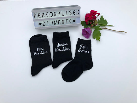 Kids wedding socks Page Boy, ring bearer, groomsman ect