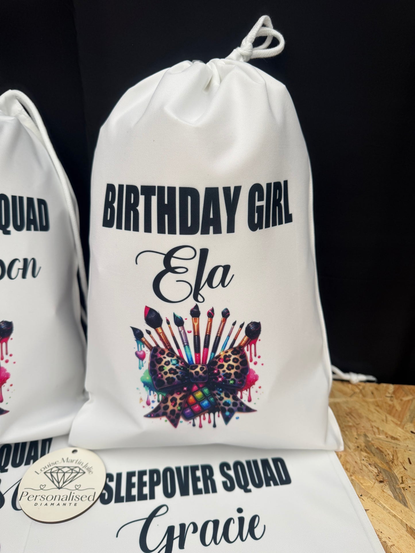 Sleepover squad Personalised party bag