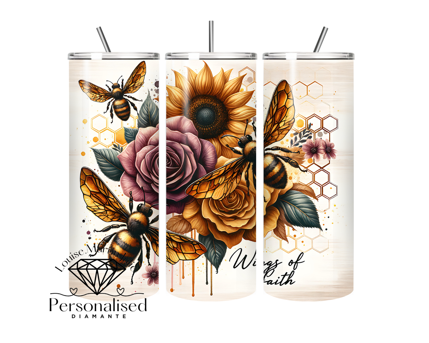Wings of Faith bee 11 oz tumbler