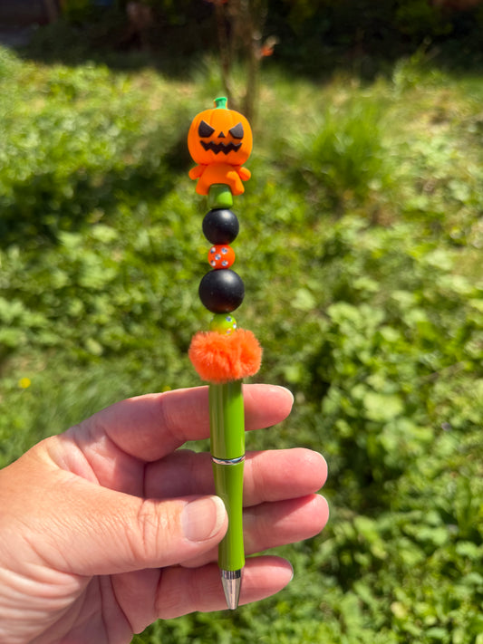 Halloween pumpkin bead pen