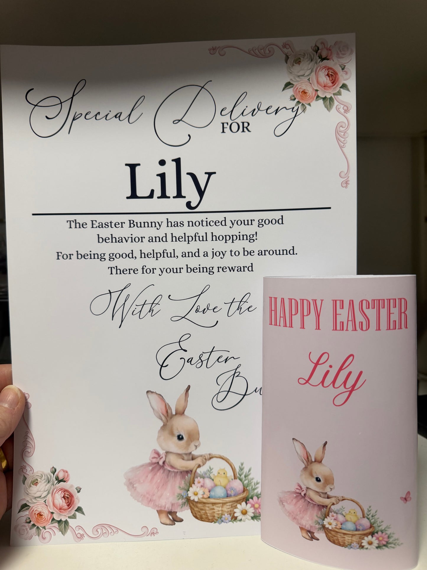 Easter Certificates and matching chocolate bar wrapper