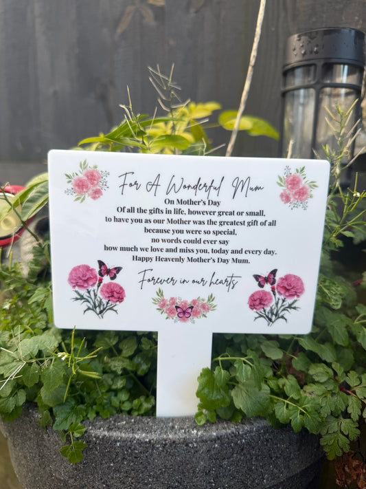 Personalised Mothers day Memorial Grave Marker, Plaque , remembrance gift mum ,Nan, Auntie,