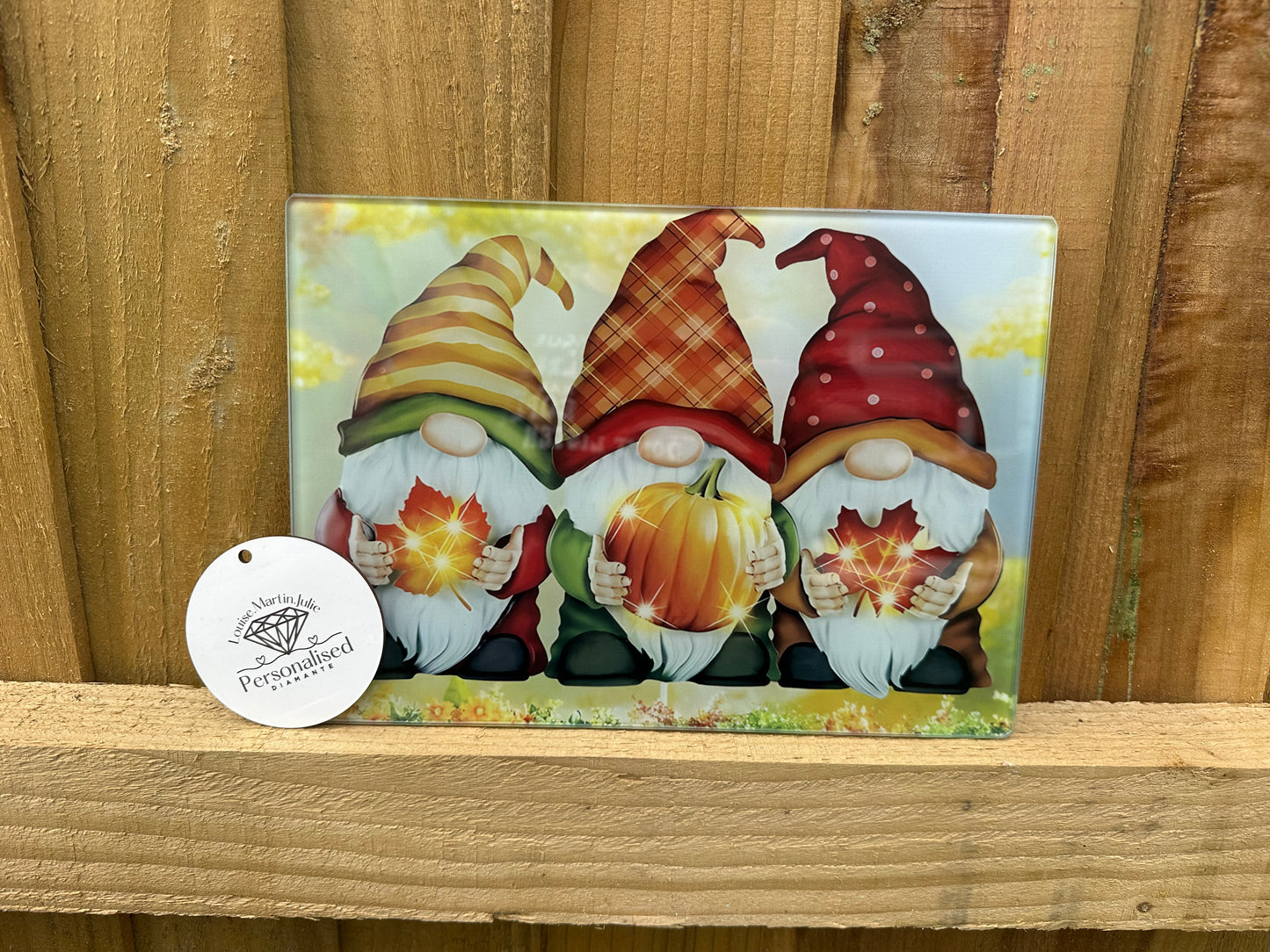 Autumn gonk A4 glass chopping board ￼
