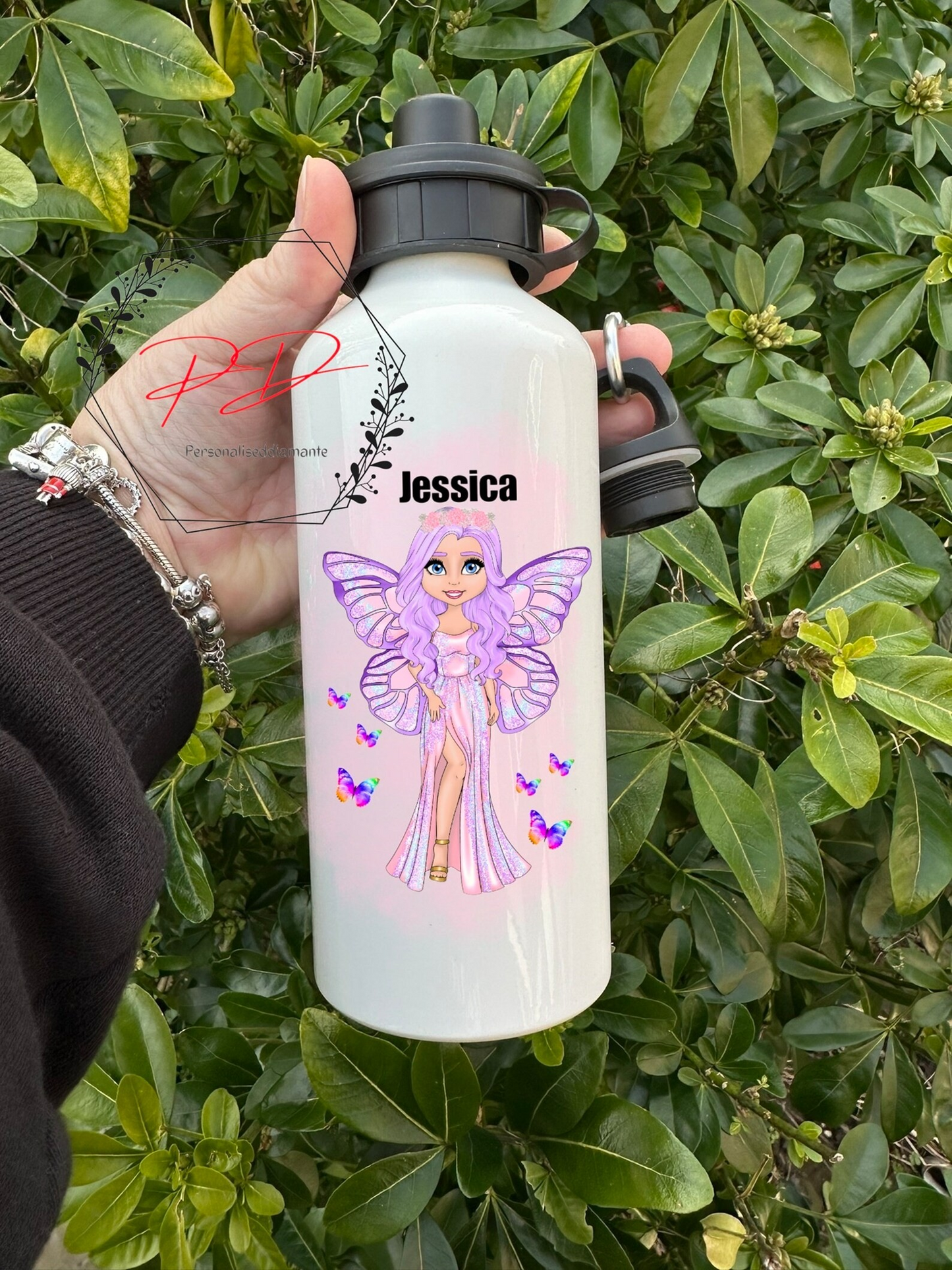 Personalised Butterfly drink bottle 600ml