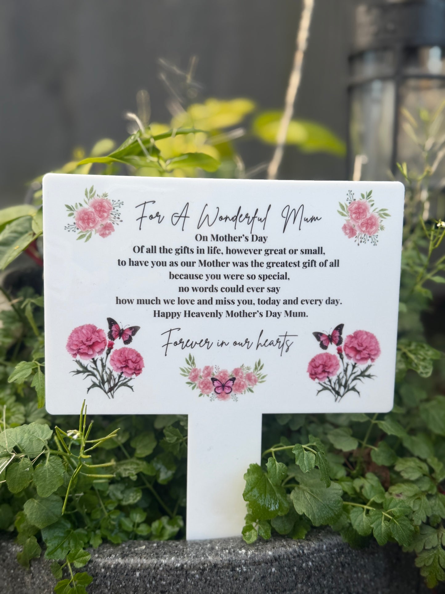 Personalised Mothers day Memorial Grave Marker, Plaque , remembrance gift mum ,Nan, Auntie,