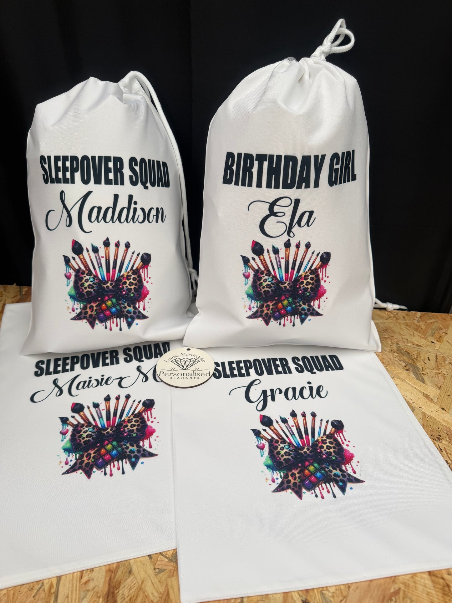 Sleepover squad Personalised party bag