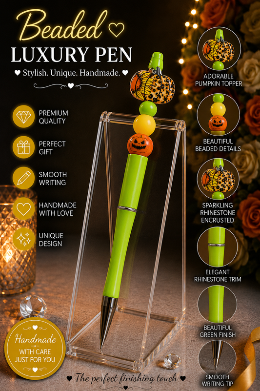 Halloween pumpkin bead pen
