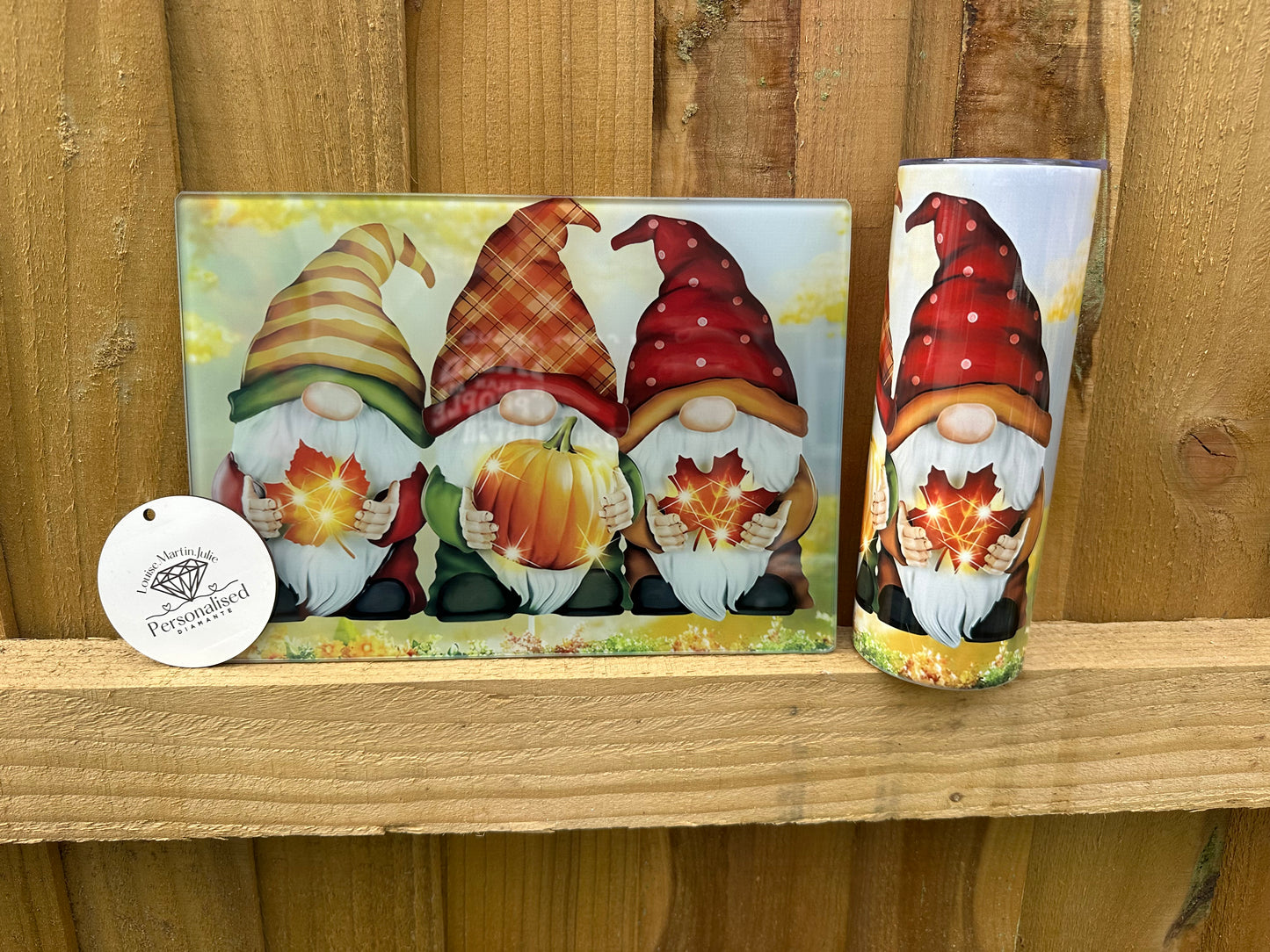 Autumn gonk A4 glass chopping board ￼