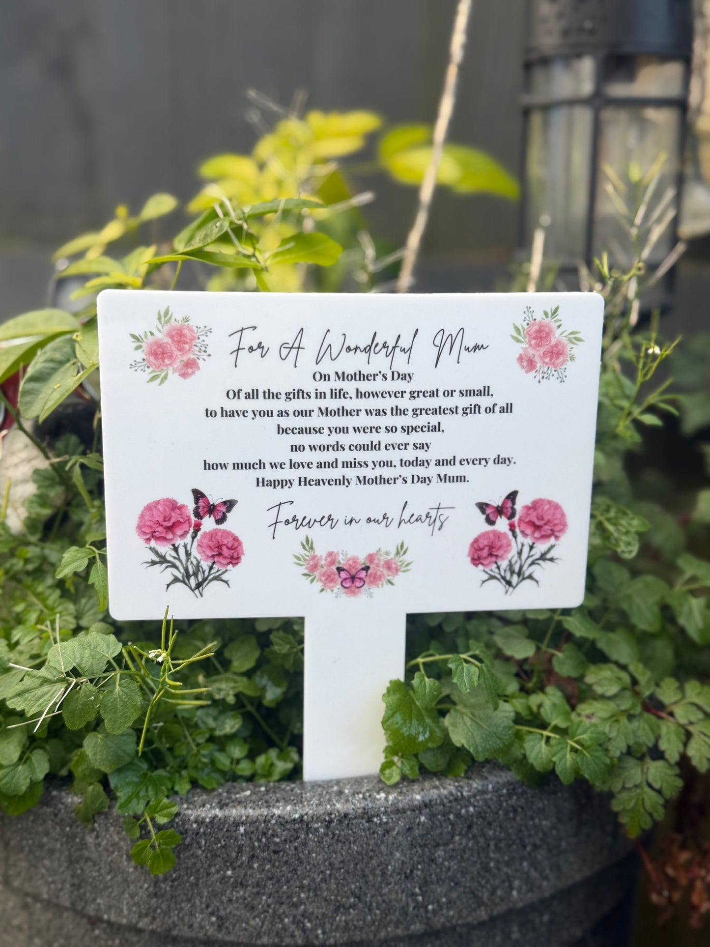 Personalised Mothers day Memorial Grave Marker, Plaque , remembrance gift mum ,Nan, Auntie,