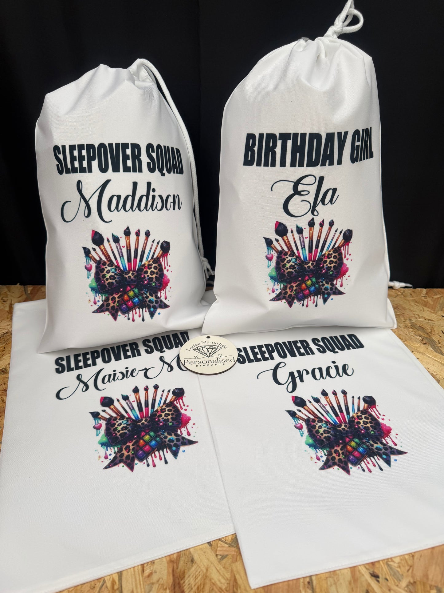 Sleepover squad Personalised party bag