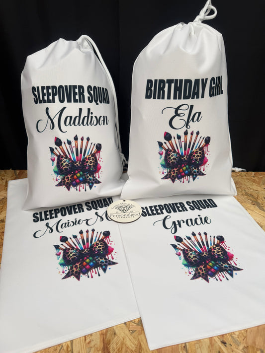 Sleepover squad Personalised party bag