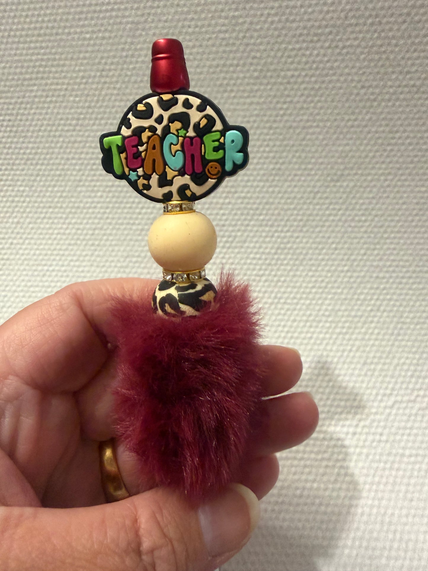 Teacher fluffy Bead pen