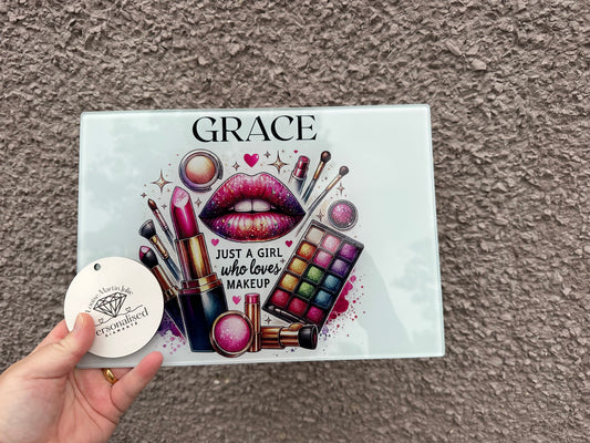 Personalised make up design glass board