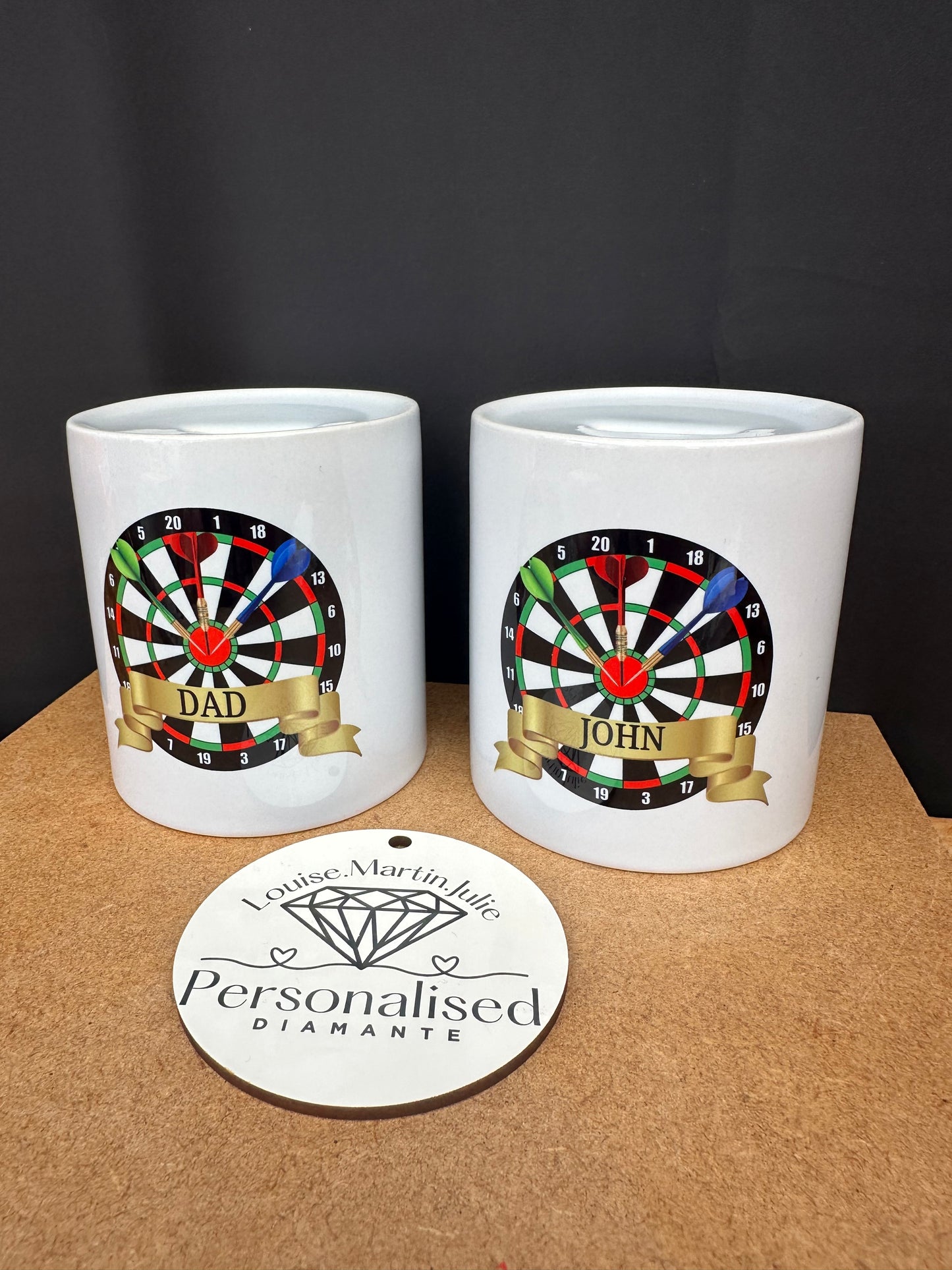 Darts money box personalised Ceramic