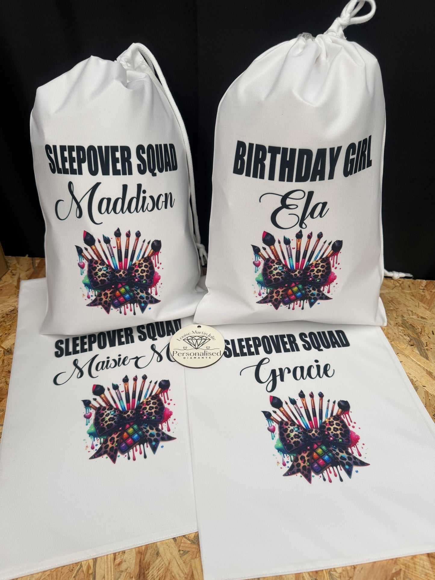 Sleepover squad Personalised party bag