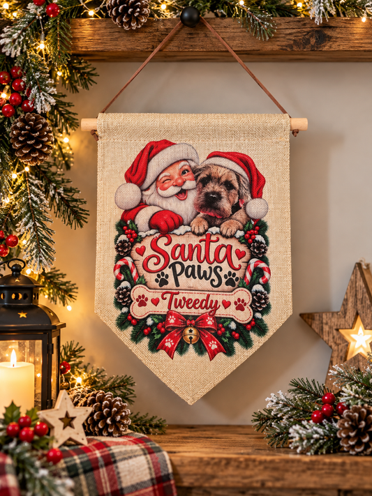 Santa Paws  personalised sign flag