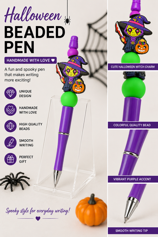 Halloween purple bead pen