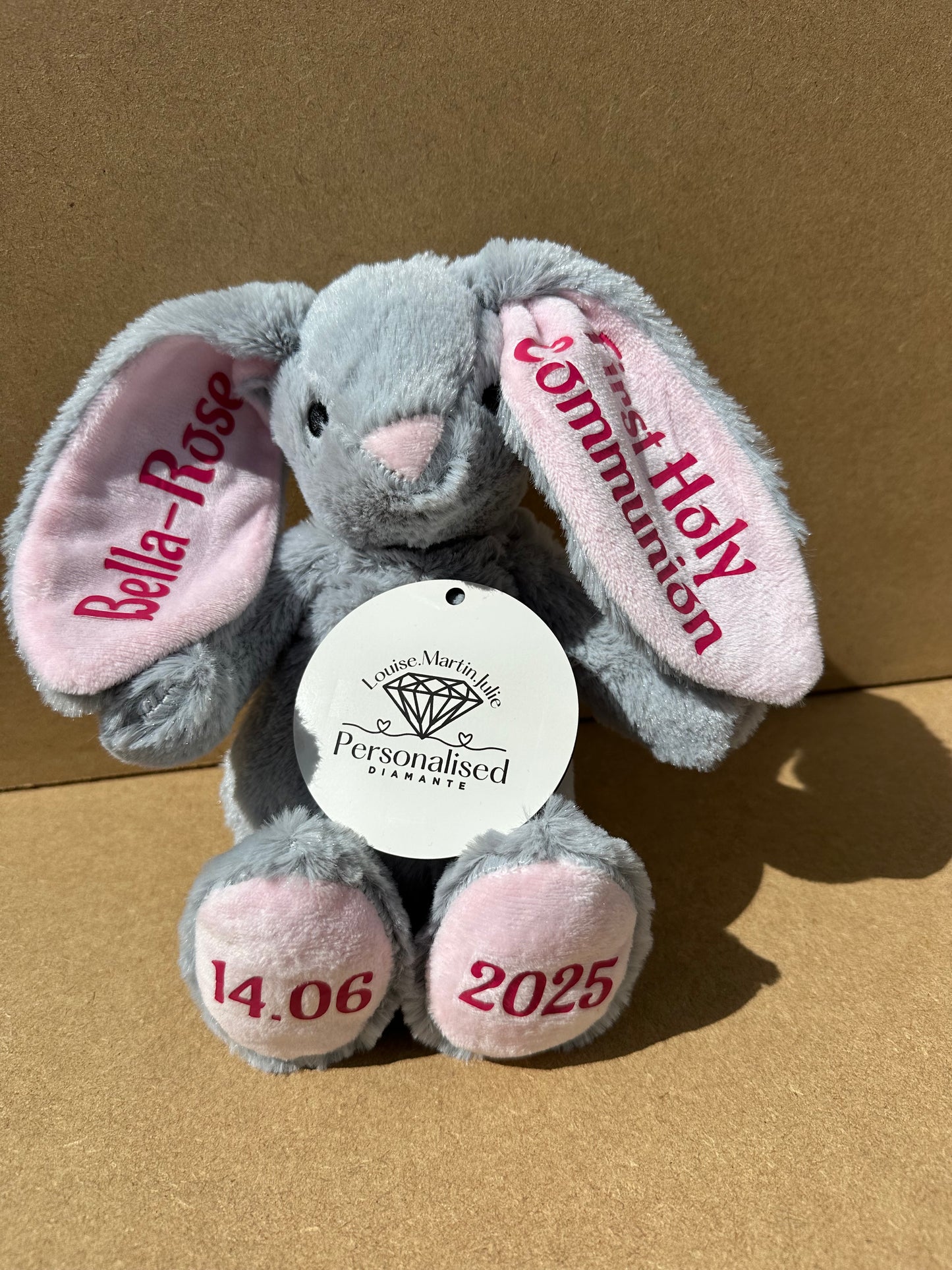 Personalised teddy bunny, bunny comforter new baby gift