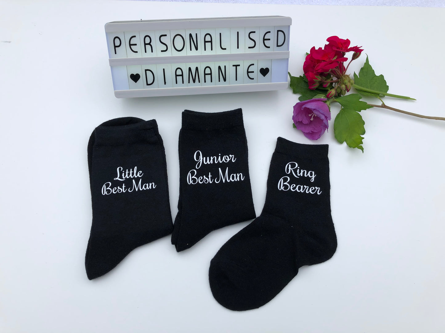 Kids wedding socks Page Boy, ring bearer, groomsman ect
