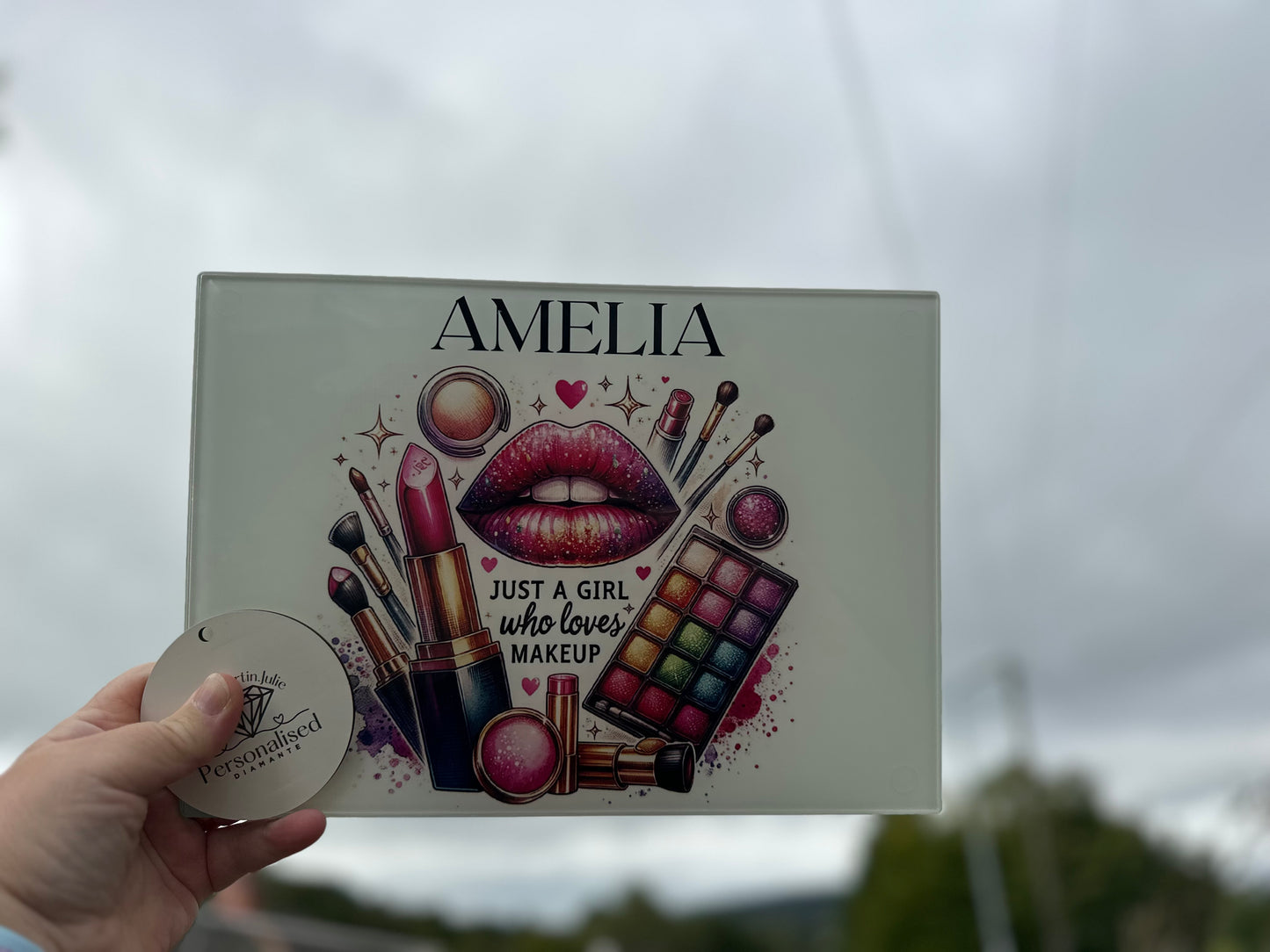 Personalised make up design glass board