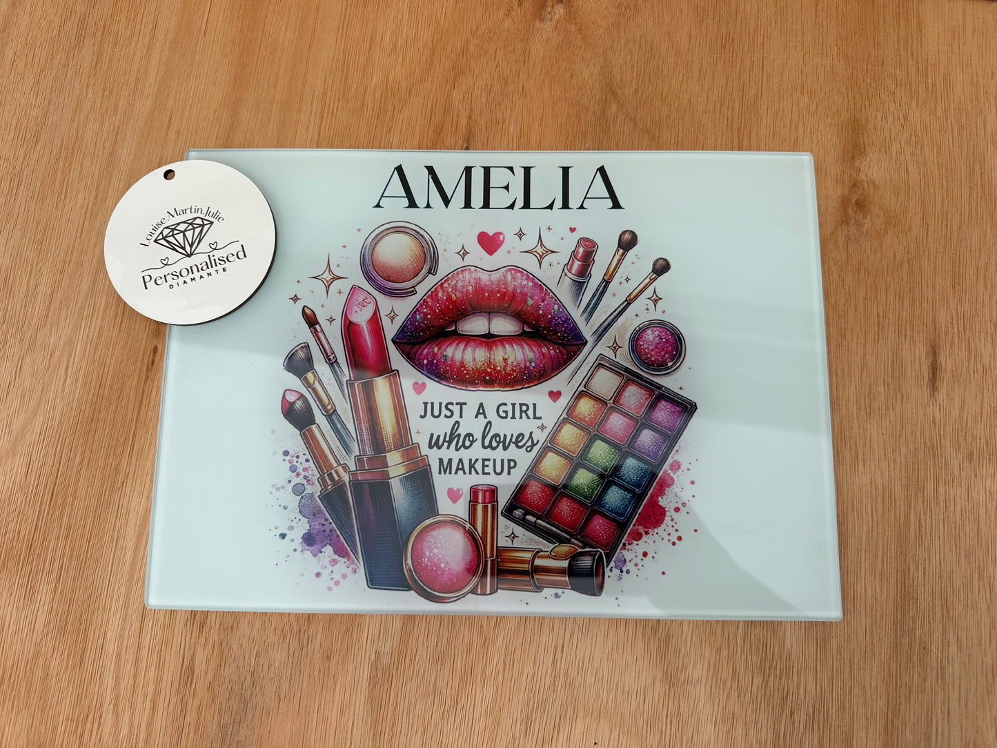Personalised make up design glass board